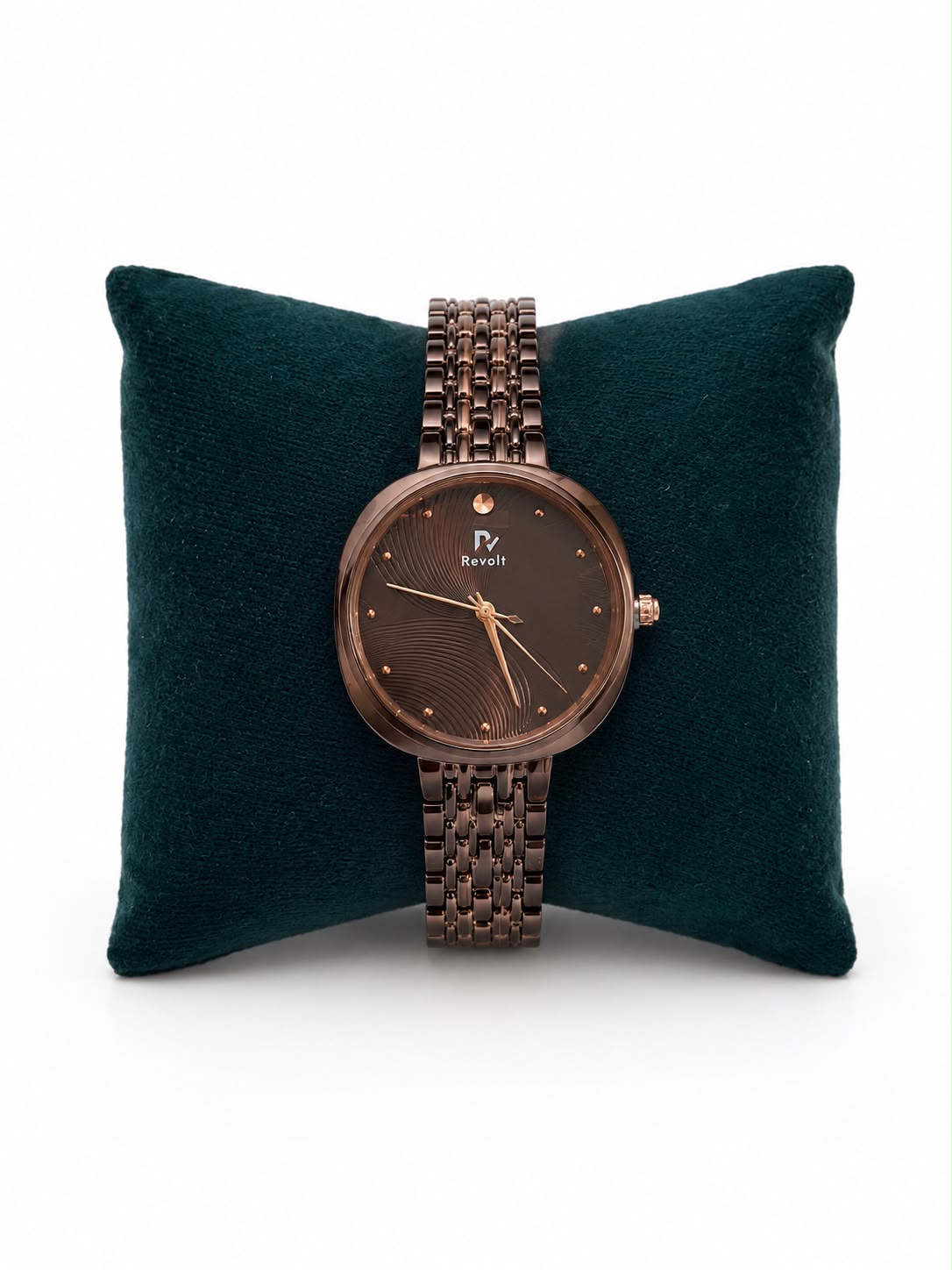 Revolt Women's Rose Gold Mesh Watch