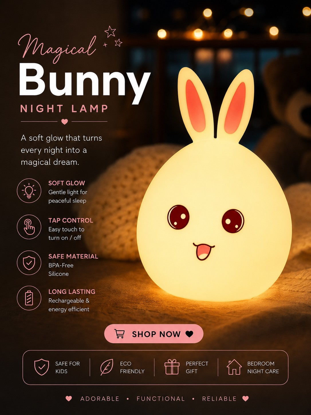 Magical Bunny Night Lamp 🐰✨