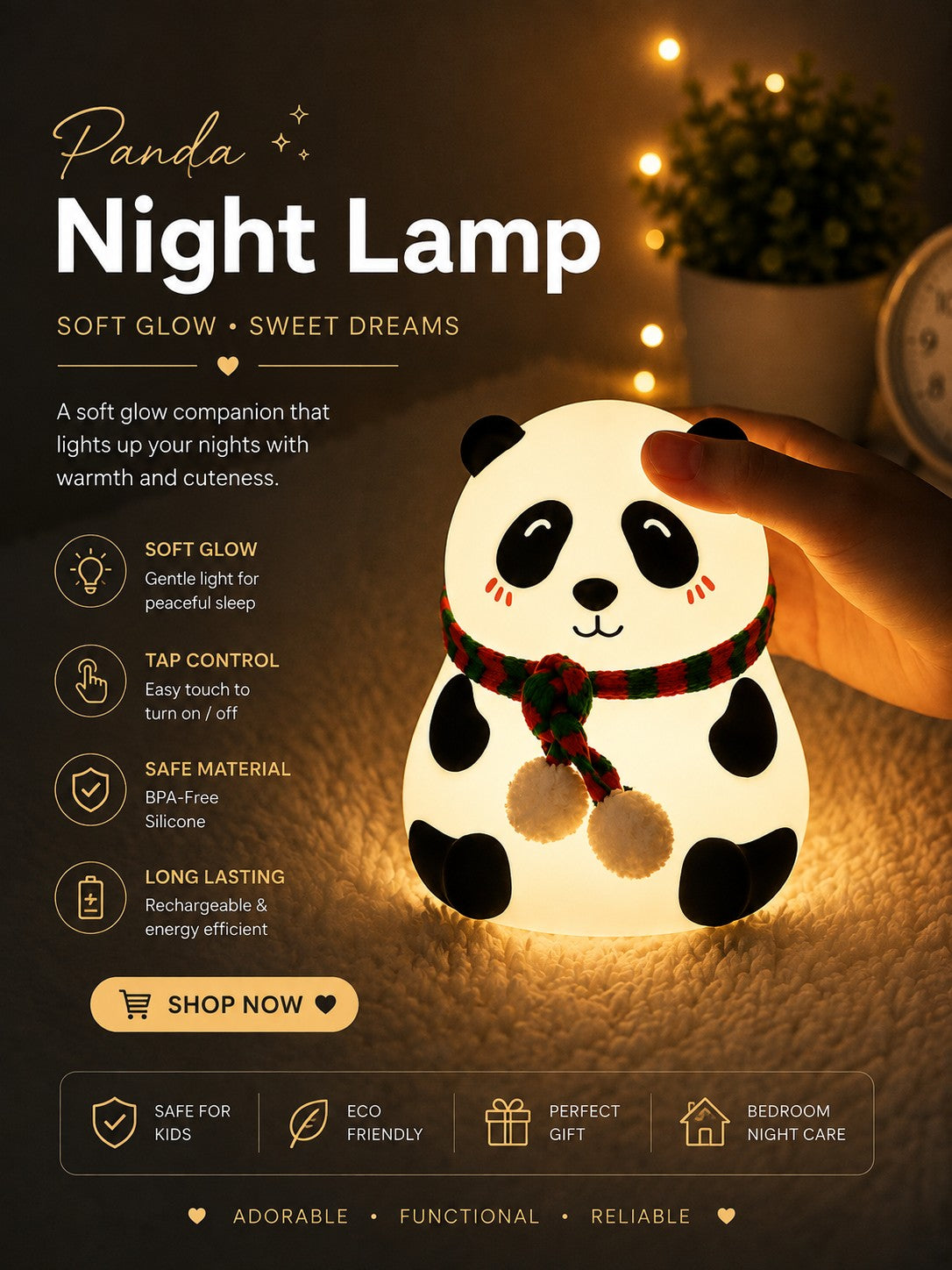 πΌ Panda Night Lamp β Soft Glow, Sweet Dreams