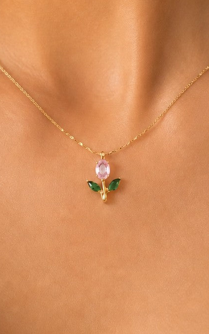 Rose Bloom Pendant Necklace