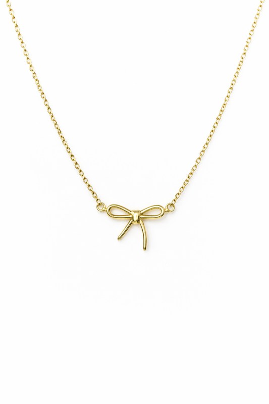 🧚Elegant Bow Pendant Necklace – Anti-Tarnish Gold Finish