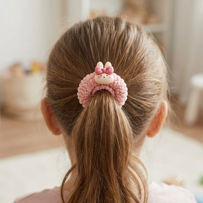Adorable Pastel Hair Tie Sets with Cute Animal Charms (2×5 pieces)