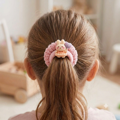Adorable Pastel Hair Tie Sets with Cute Animal Charms (2×5 pieces)