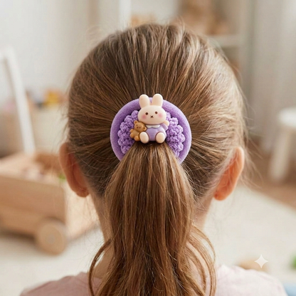 Adorable Pastel Hair Tie Sets with Cute Animal Charms (2×5 pieces)