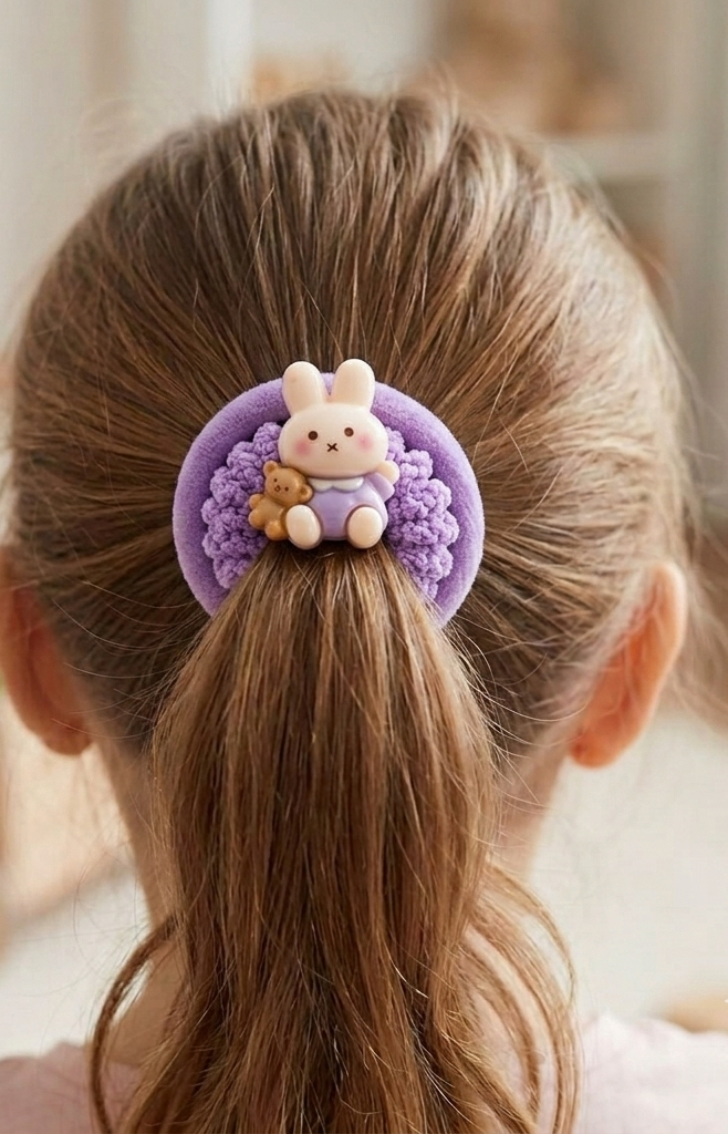 Adorable Pastel Hair Tie Sets with Cute Animal Charms (2×5 pieces)