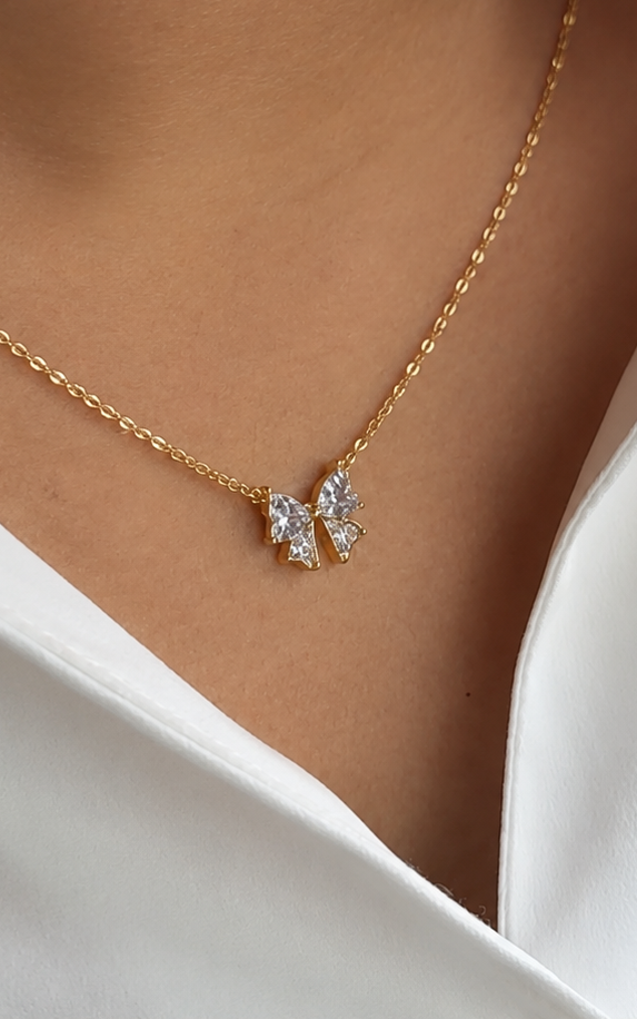 Butterfly Crystal Pendant Necklace