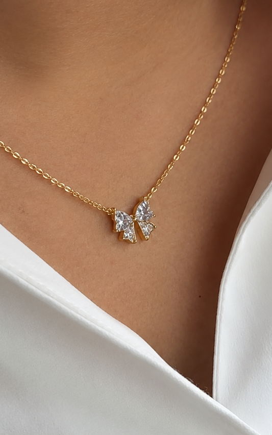 Butterfly Crystal Pendant Necklace