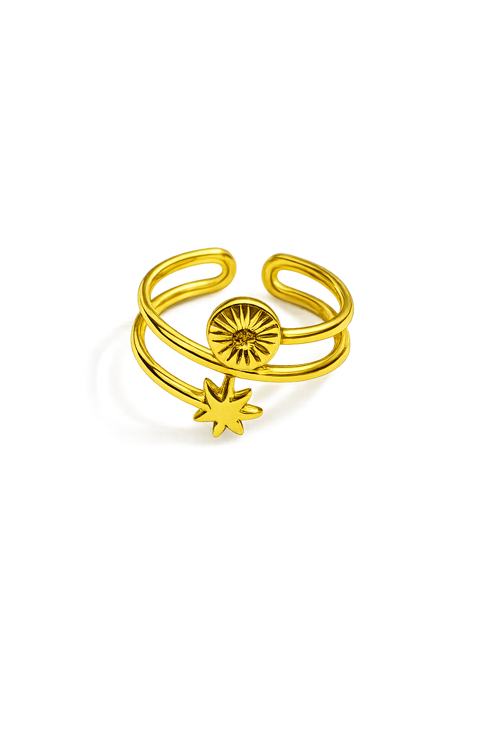 Celestial Sun & Star Adjustable Ring