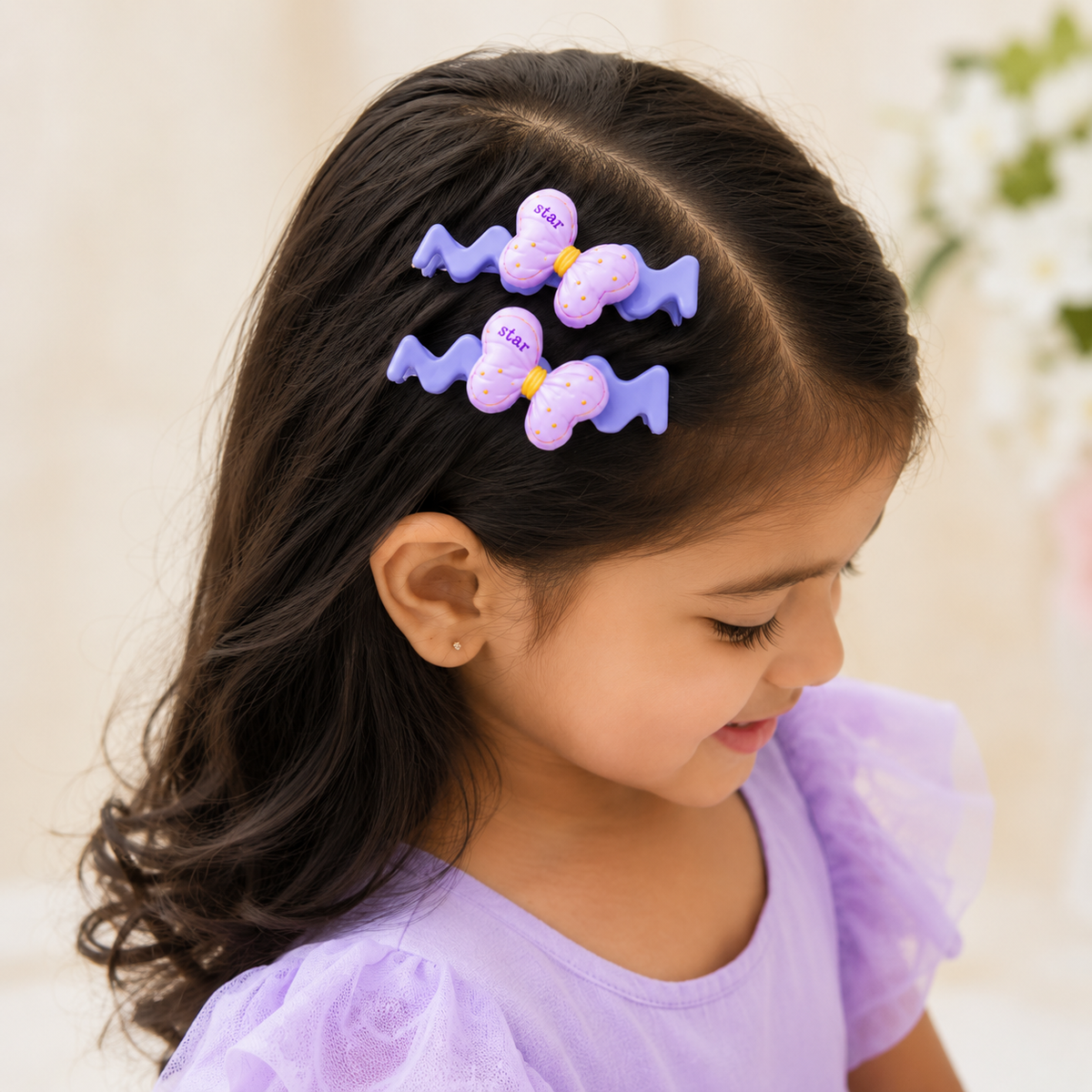 Pastel Butterfly Zigzag Hair Clips Set (2×5 pieces)