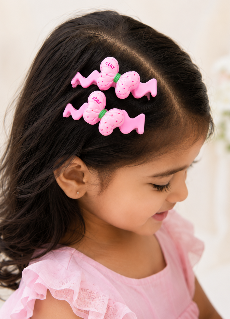 Pastel Butterfly Zigzag Hair Clips Set (2×5 pieces)