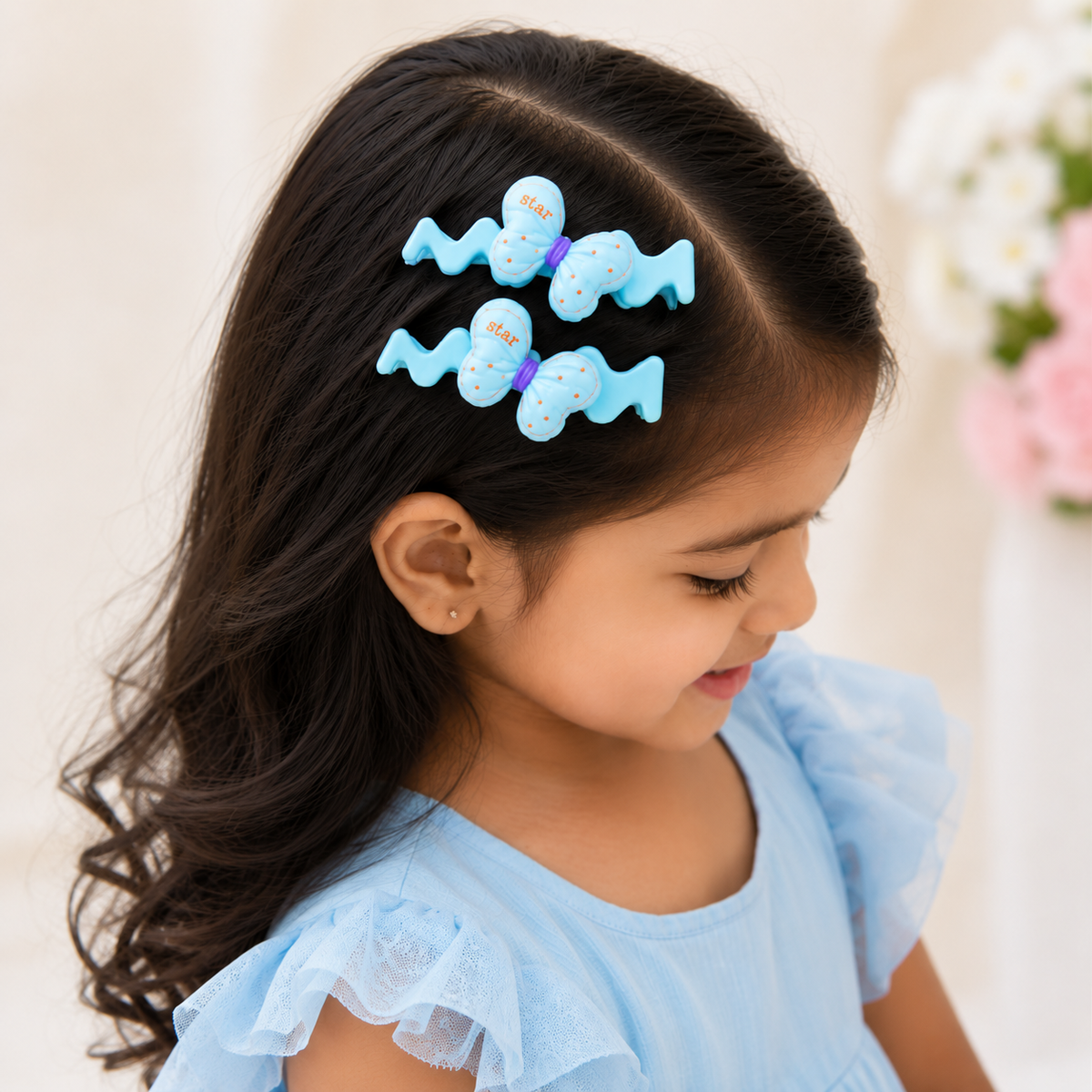 Pastel Butterfly Zigzag Hair Clips Set (2×5 pieces)