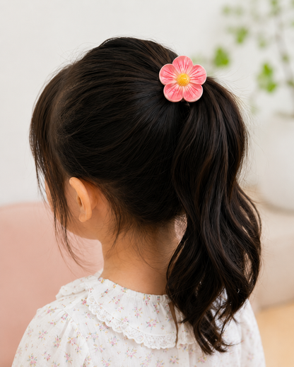 Flower Hair Accessory Set – Colorful Floral Ponytail Hair Ties (5 Pieces)