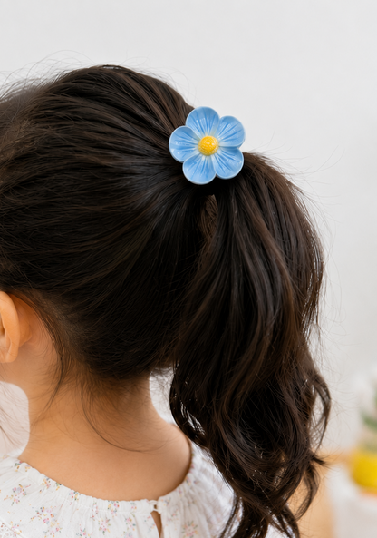 Flower Hair Accessory Set – Colorful Floral Ponytail Hair Ties (5 Pieces)