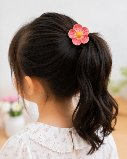 Flower Hair Accessory Set – Colorful Floral Ponytail Hair Ties (5 Pieces)