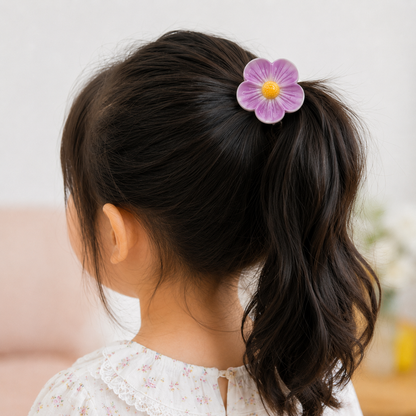 Flower Hair Accessory Set – Colorful Floral Ponytail Hair Ties (5 Pieces)