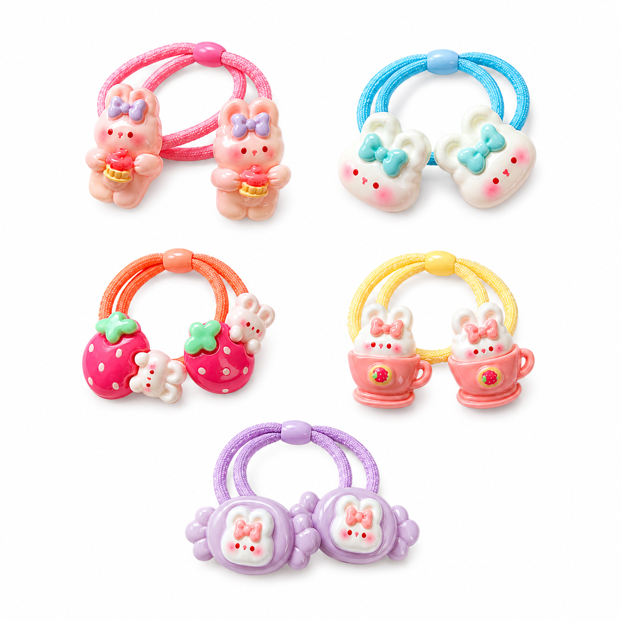 Kawaii Bunny Hair Tie Collection (5 Set)
