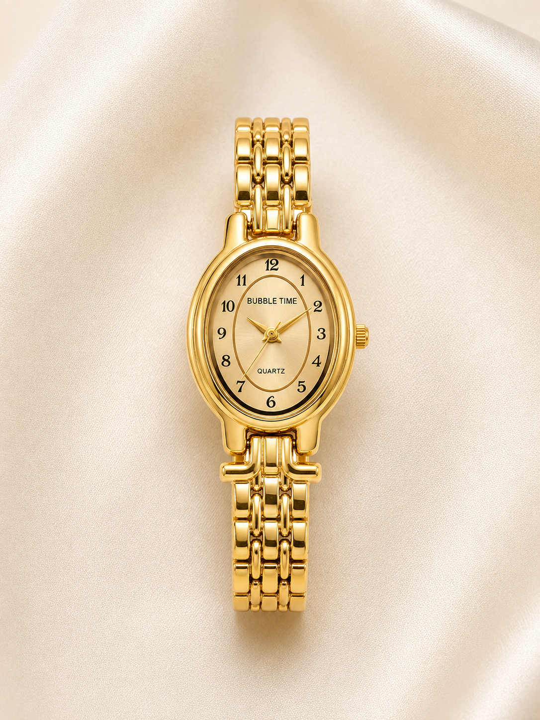 Elegant Gold-Tone Quartz Bracelet Watch