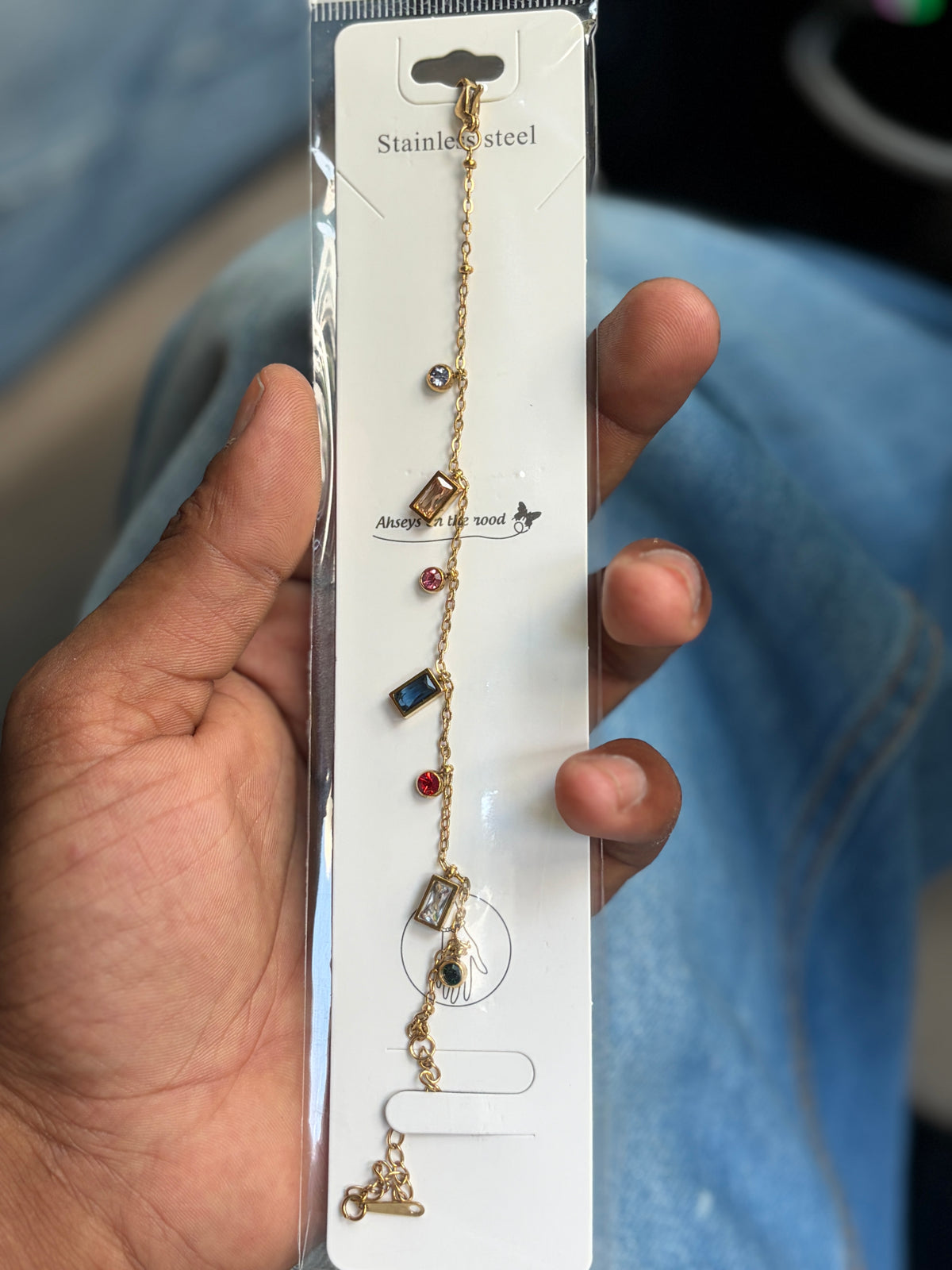 Rectangle with stone bracelet