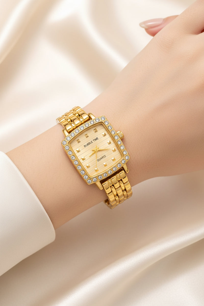 Golden Radiance Crystal Watch