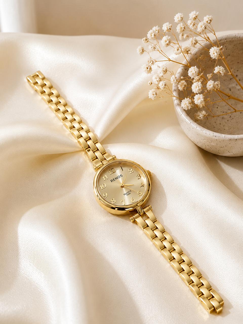 Renos Gold-Tone Women's Bracelet Watch