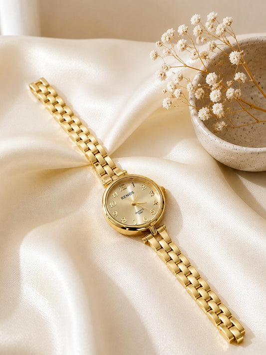 Renos Gold-Tone Women's Bracelet Watch