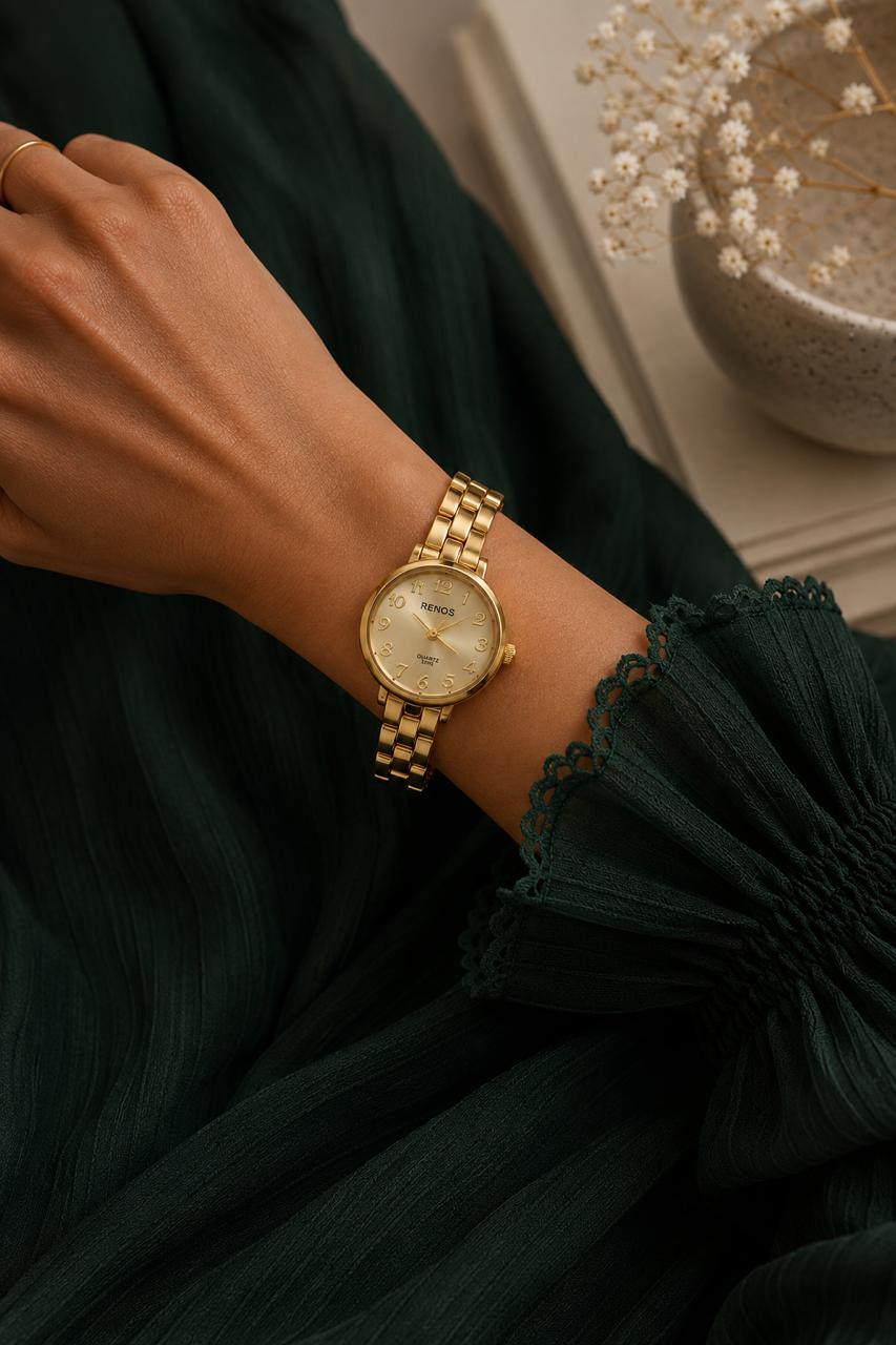 Renos Gold-Tone Women's Bracelet Watch