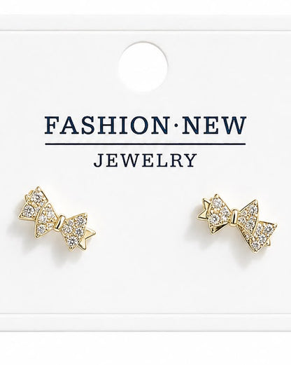 Sparkle &amp; Bow Stud Earrings