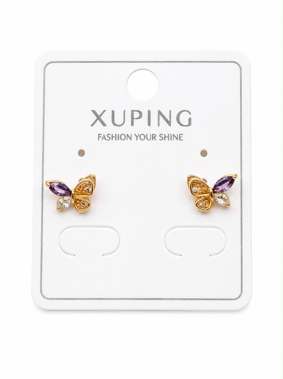 Elegant Butterfly CZ Stud Earrings