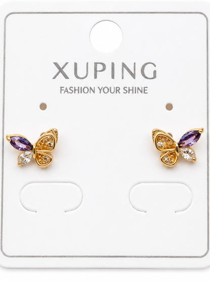 Elegant Butterfly CZ Stud Earrings