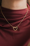 💛Golden Open Heart Snake Chain Necklace