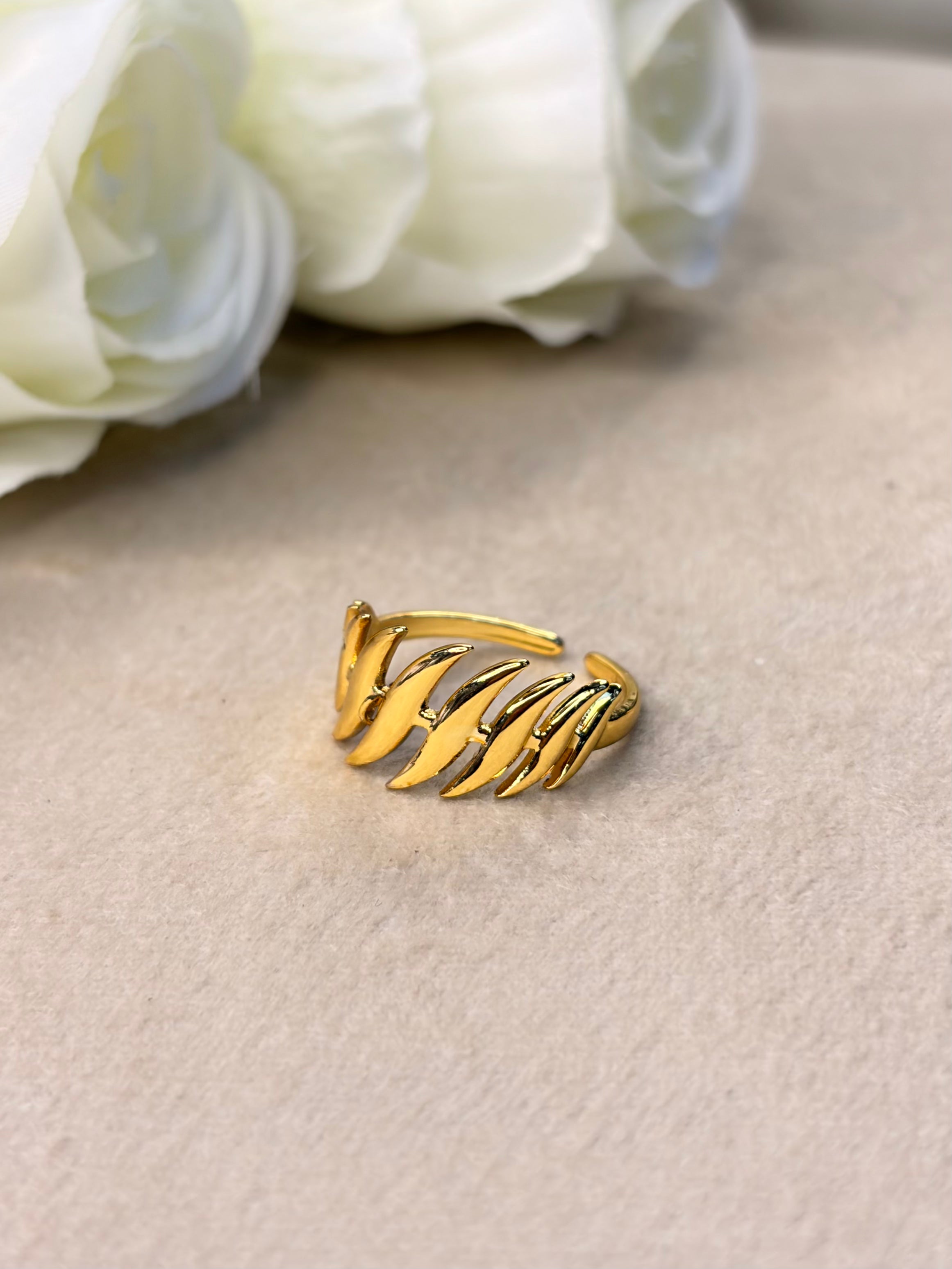 Golden Leaf Adjustable Ring