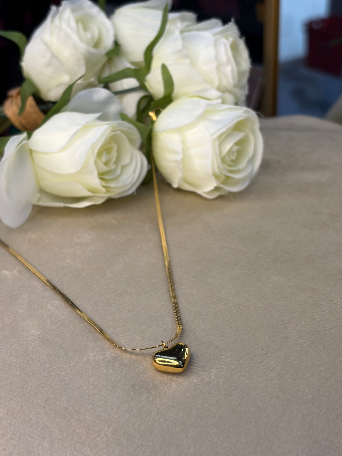 Golden Heart Pendant Necklace