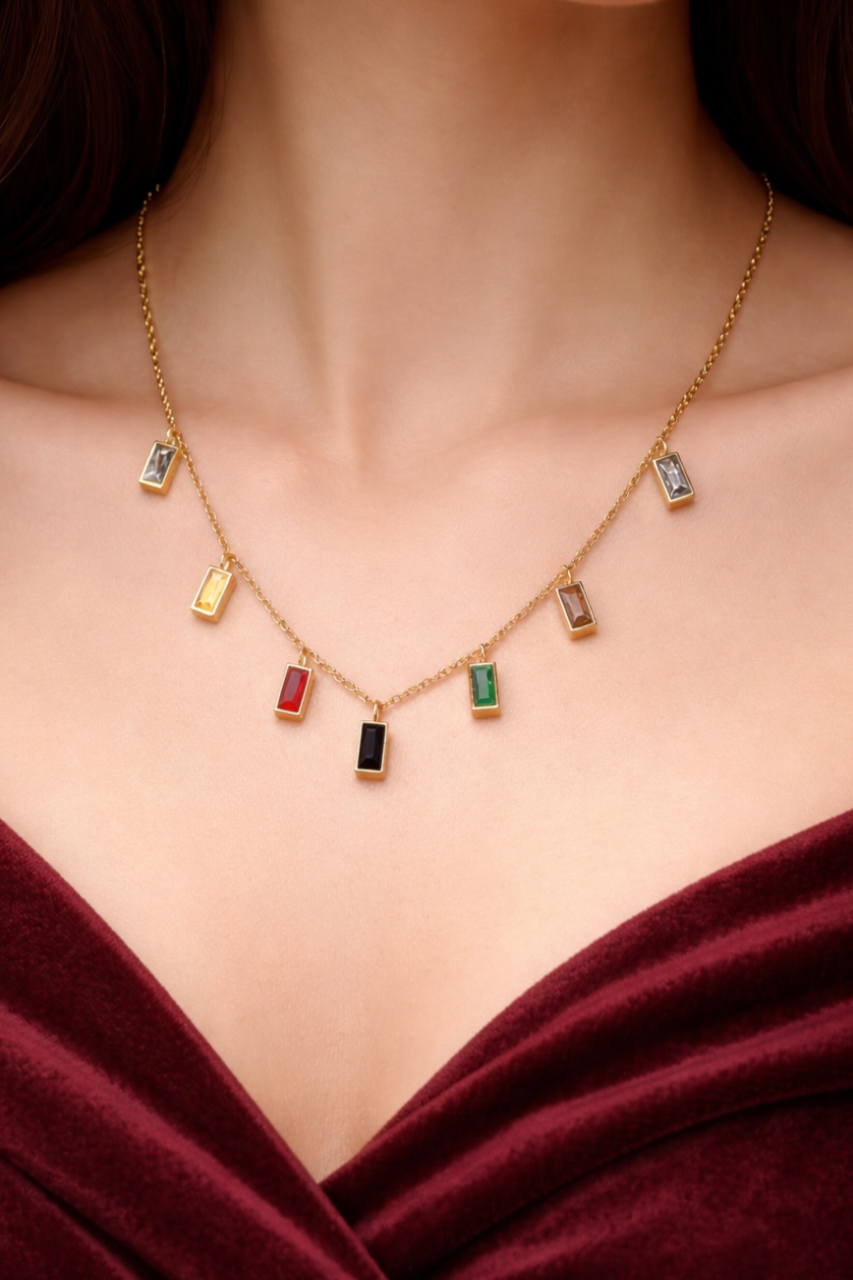 💎Multicolor Anti-Tarnish Pendant Chain Necklace