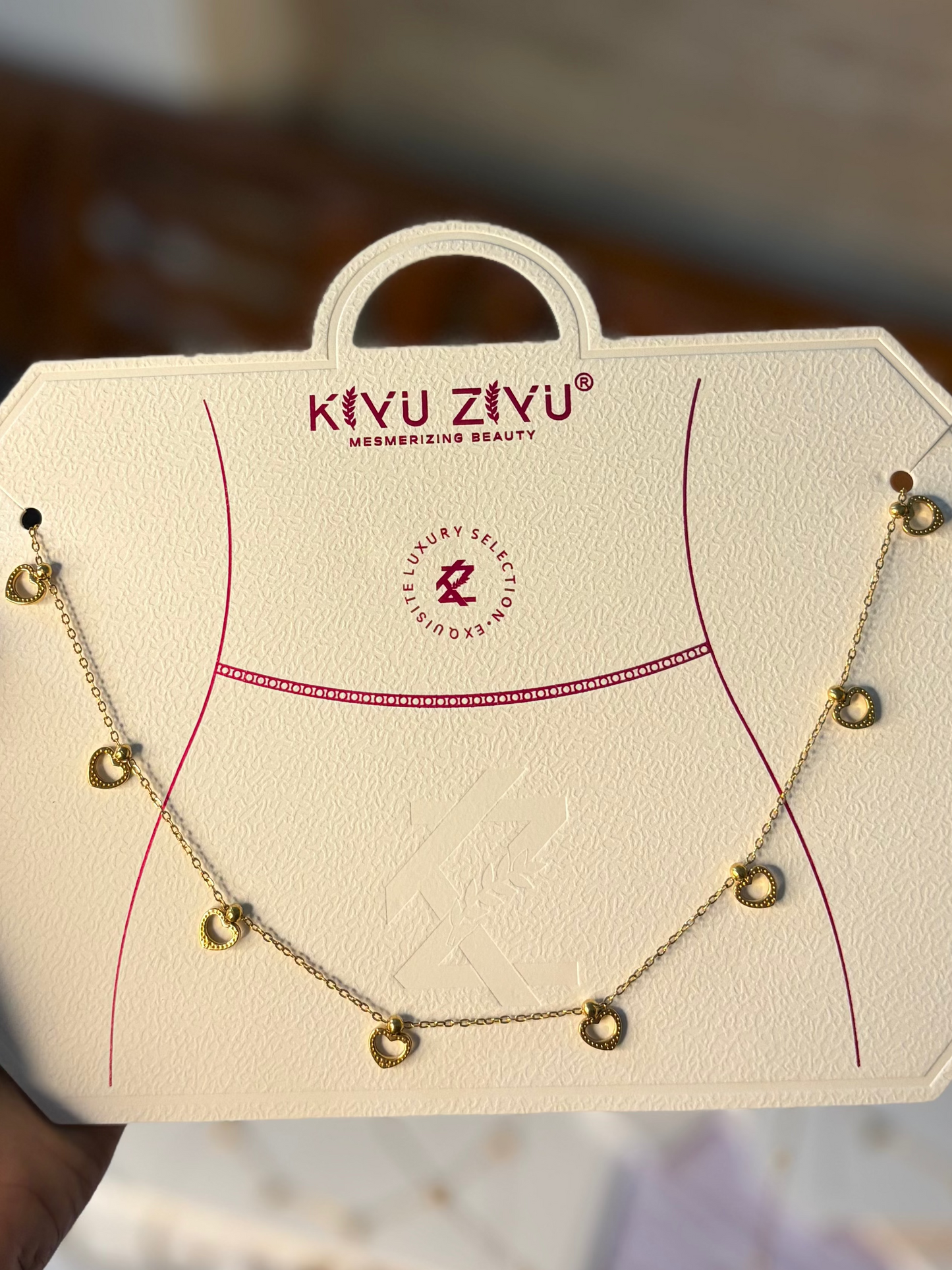 Heart Charms Gold Hip Chain (Kamarbandh)