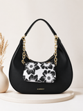 Classic Black Shoulder Bag with Pouch