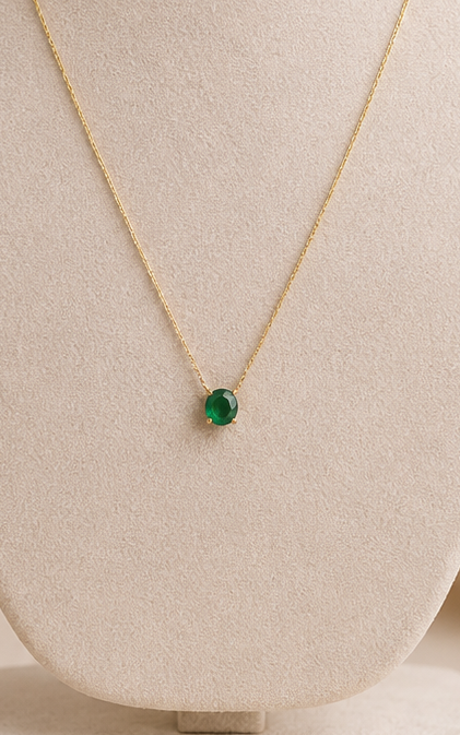 Elegant Green Gemstone Pendant Necklace