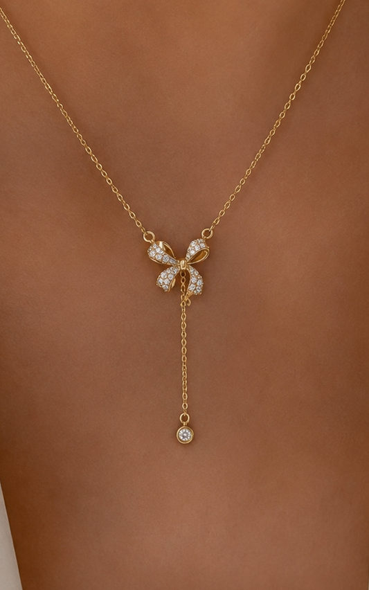 Bow Drop Necklace – Product Description