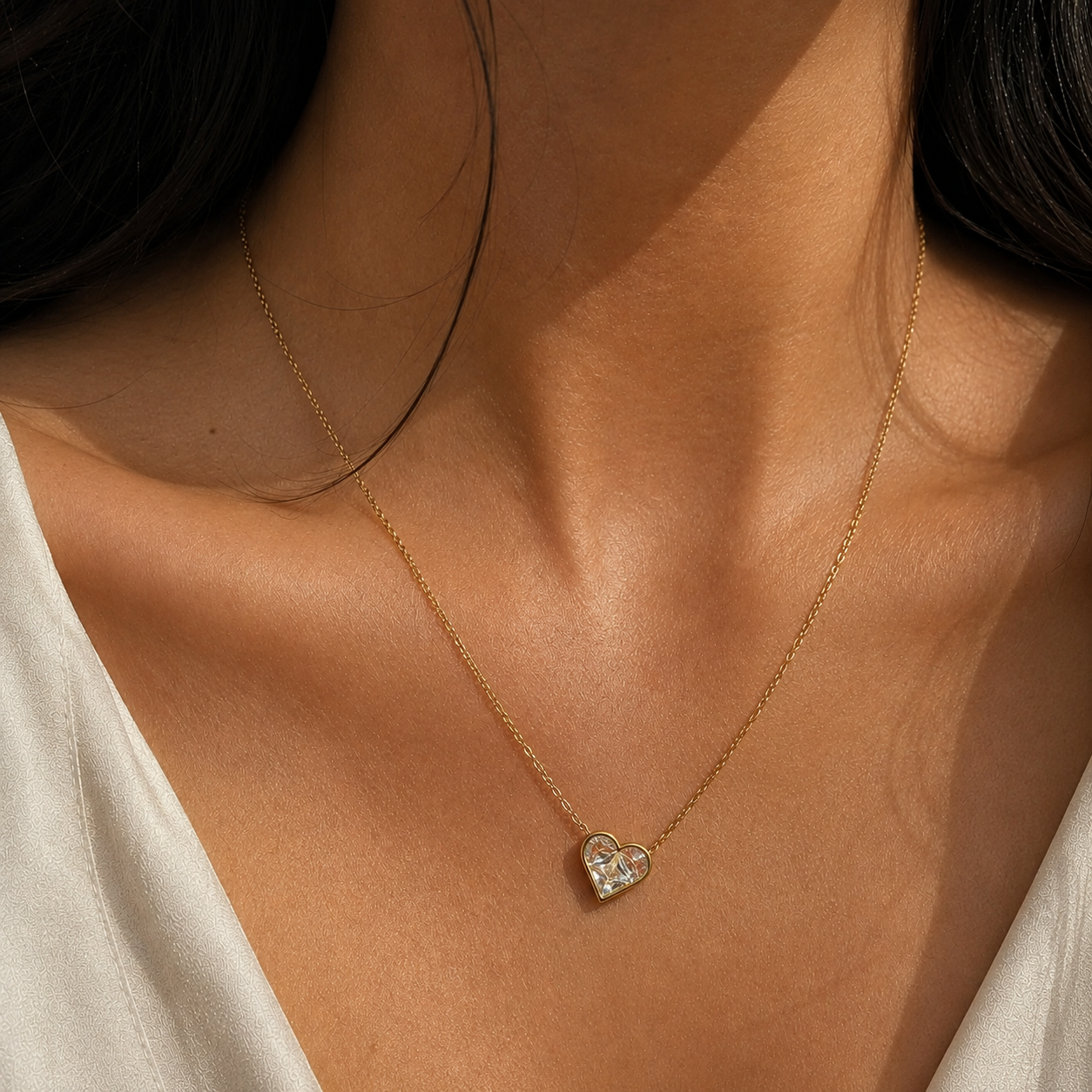 Heart Crystal Pendant Necklace