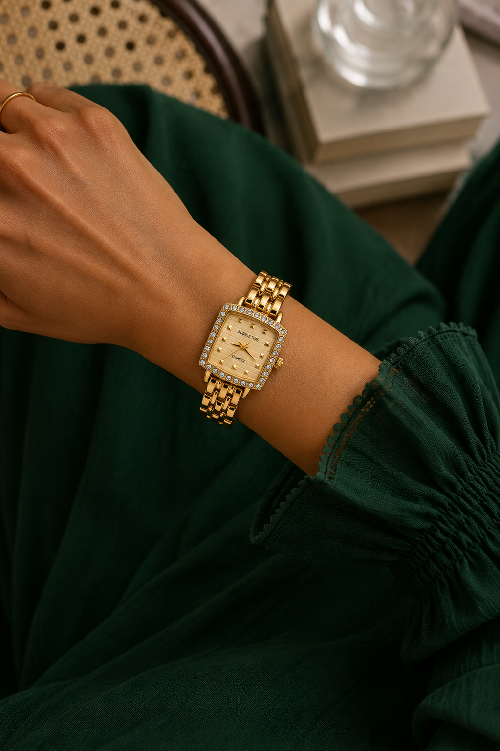 Golden Radiance Crystal Watch
