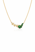 🌿Leaf Grace Anti-Tarnish Necklace (Green Stone)
