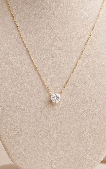Elegant Solitaire Pendant Necklace