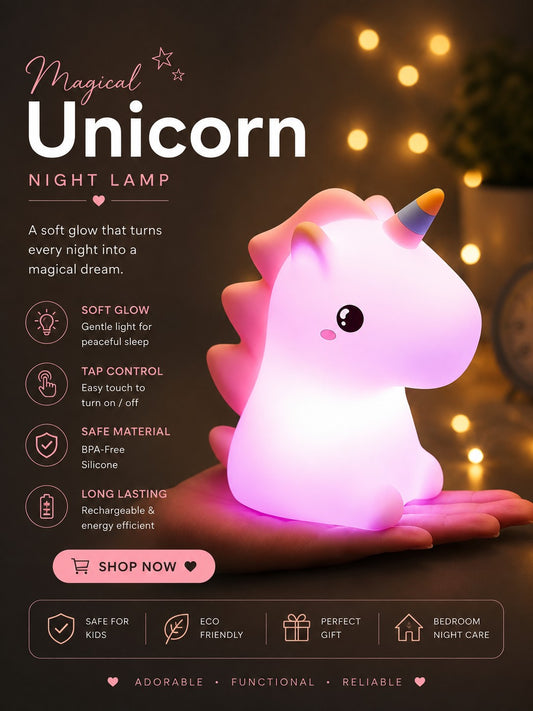 🦄 Magical Unicorn Night Lamp – A Little Glow of Magic